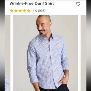 Untuckit Blue Navy & White Check Slim fit  Wrinkle-Free Durif Shirt NWT